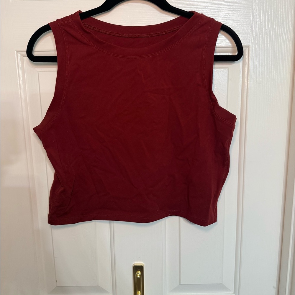 Sleeveless Burgundy Crop Top